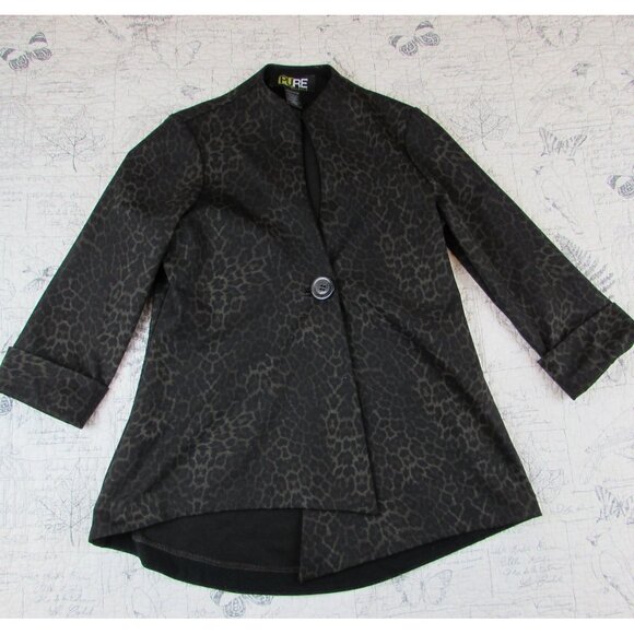 NEW PURE Essence Art-to-Wear lagenlook whimsygoth leopard ponte jacket S - Picture 3 of 6